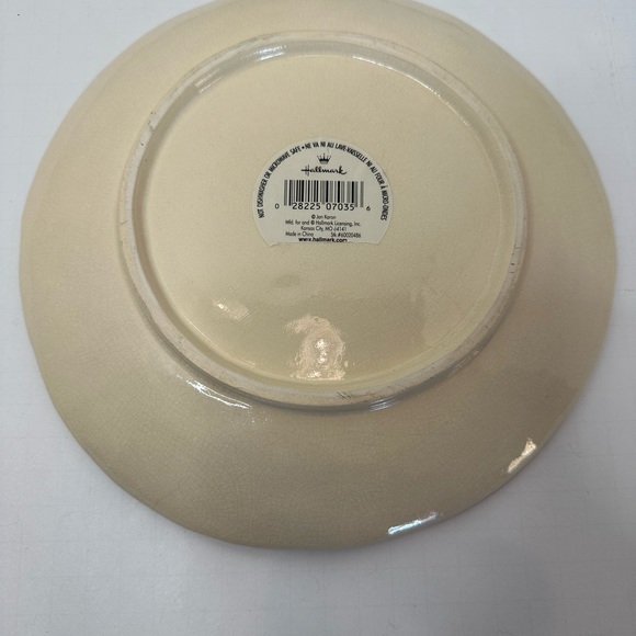 Hallmark Snowman Ceramic Holiday Christmas Plate Jan Karon - Picture 3 of 3